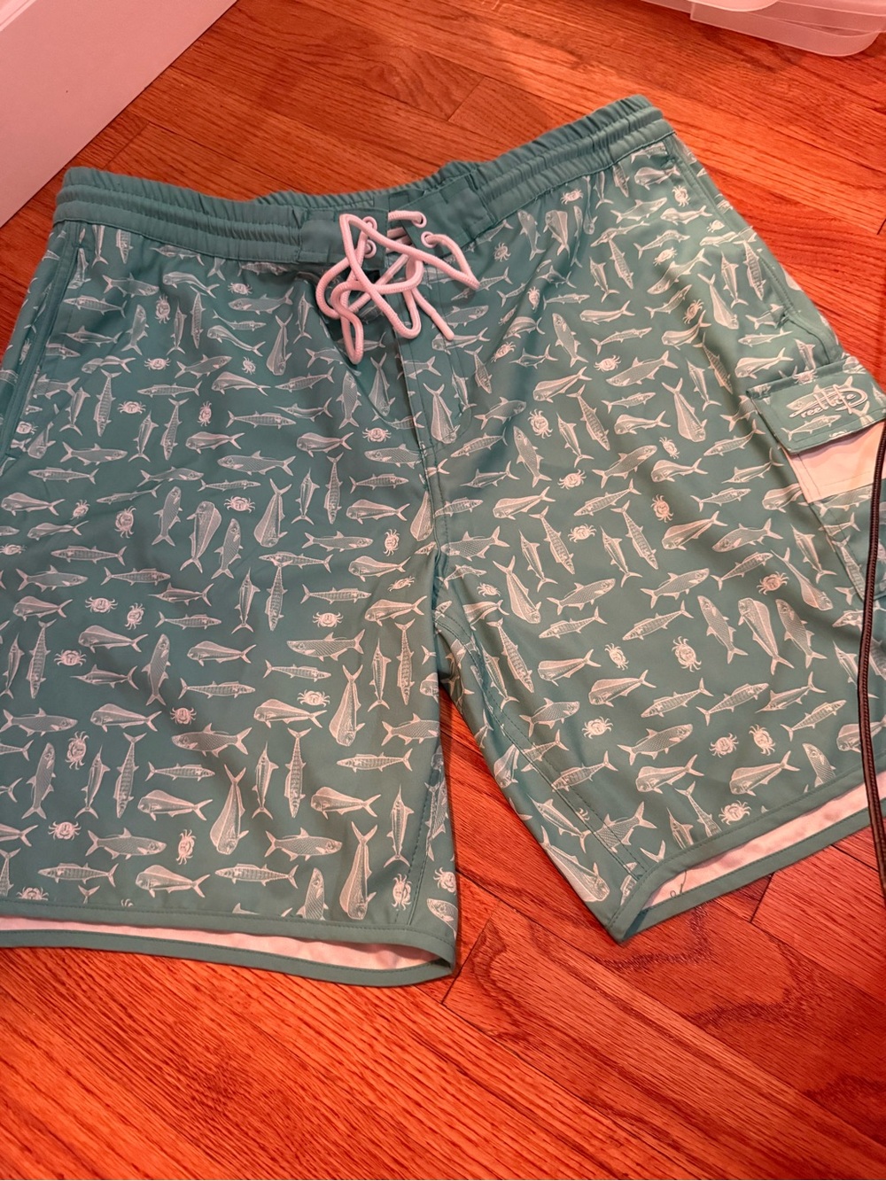 Reel Life Gear Tropical Pattern Swim Trunk Shorts
